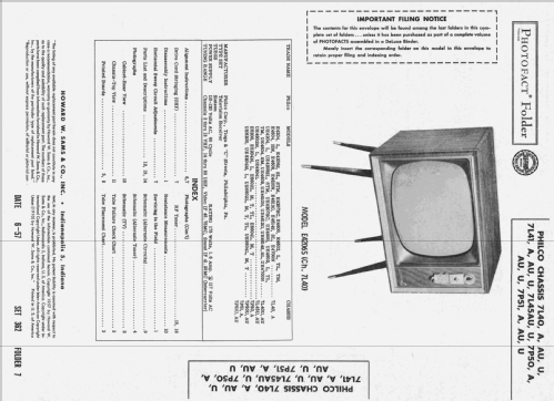 E6604M Ch= 7P50; Philco, Philadelphia (ID = 2389589) Televisión