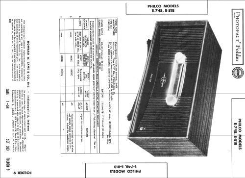 E-748 ; Philco, Philadelphia (ID = 2498711) Radio