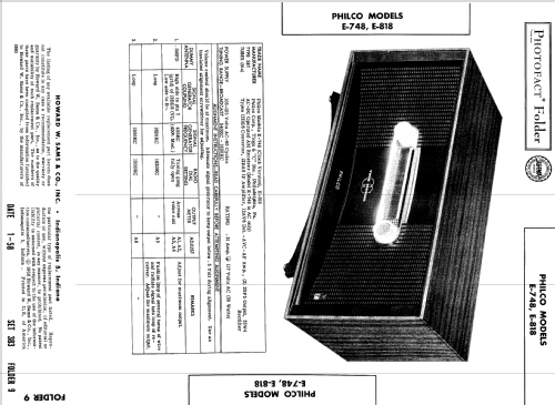 E-748 ; Philco, Philadelphia (ID = 529137) Radio