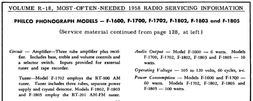 F-1802 ; Philco, Philadelphia (ID = 139129) Radio