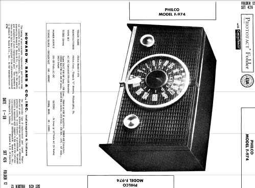 F-974 ; Philco, Philadelphia (ID = 729808) Radio