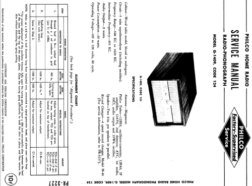 G-1409 Code 124; Philco, Philadelphia (ID = 1168869) Radio