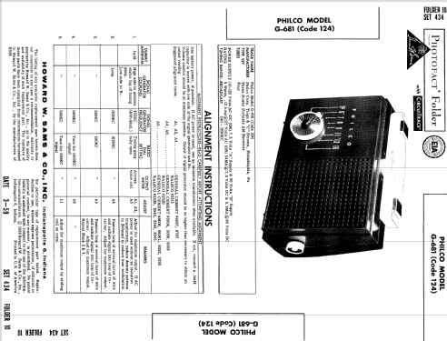 Scantenna G-681 Code 124; Philco, Philadelphia (ID = 641964) Radio