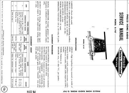 G-747 ; Philco, Philadelphia (ID = 1169619) Radio