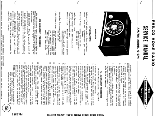 G-974 ; Philco, Philadelphia (ID = 1169632) Radio