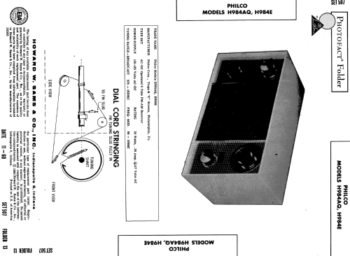 H984E ; Philco, Philadelphia (ID = 518050) Radio