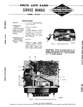 M-5741 ; Philco, Philadelphia (ID = 2926153) Car Radio