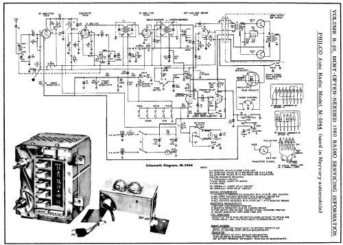 M-5944 MERCURY ; Philco, Philadelphia (ID = 162403) Car Radio