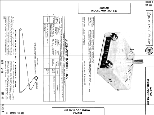 Mopar 700 Ch= TAR-58; Philco, Philadelphia (ID = 812690) Car Radio