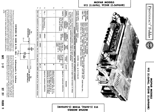 Mopar 912 Ch= C-5696; Philco, Philadelphia (ID = 1858196) Car Radio