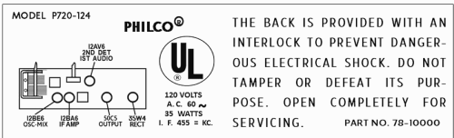 P720 ; Philco, Philadelphia (ID = 3044872) Radio