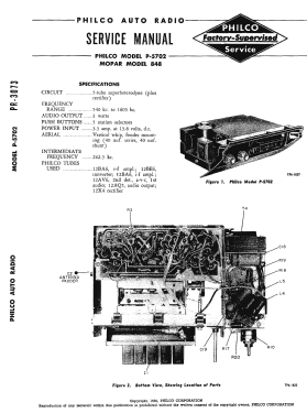 P-5702 Mopar 848; Philco, Philadelphia (ID = 2925866) Car Radio