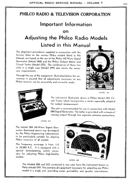 Signal Generator/Circuit Tester 099; Philco, Philadelphia (ID = 2905582) Equipment