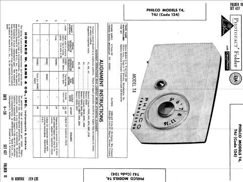 T4J Code 124; Philco, Philadelphia (ID = 641011) Radio