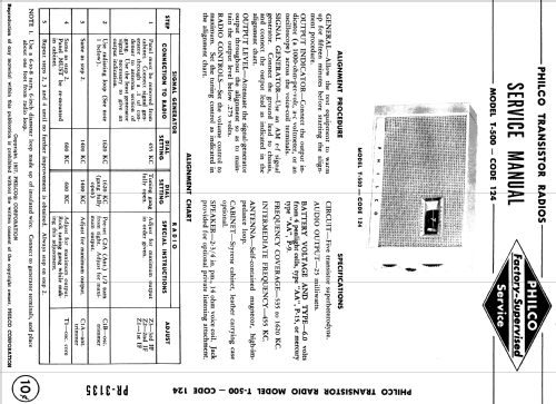 T-500 Code 124; Philco, Philadelphia (ID = 1179083) Radio