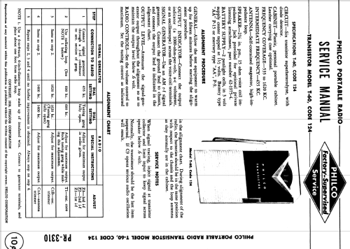 T-60 Code 124; Philco, Philadelphia (ID = 1179061) Radio