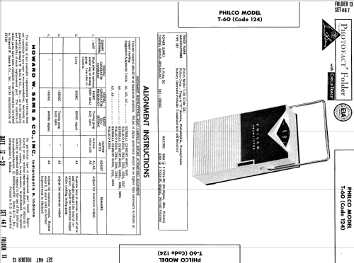 T-60 Code 124; Philco, Philadelphia (ID = 606577) Radio