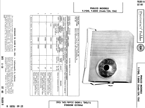 T-700 Code 124; Philco, Philadelphia (ID = 819156) Radio