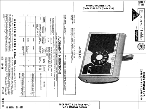 T-75 Code 124; Philco, Philadelphia (ID = 608939) Radio