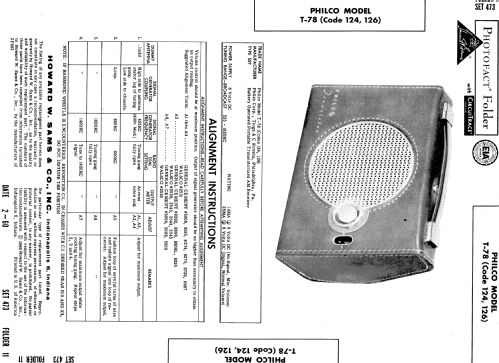 T-78 Code 124 or T78-124; Philco, Philadelphia (ID = 548332) Radio