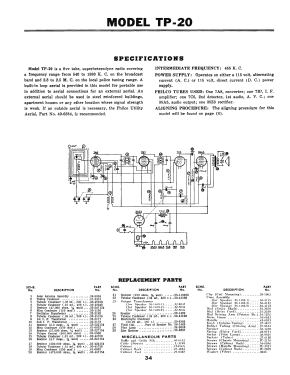 TP-20 Transitone; Philco, Philadelphia (ID = 2915363) Radio