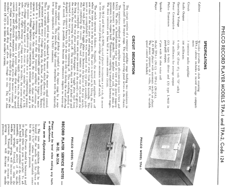 All Transistor Portable Phonograph TPA-1 M32; Philco, Philadelphia (ID = 556638) R-Player