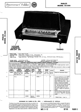 Transitone 53-566 ; Philco, Philadelphia (ID = 3107745) Radio