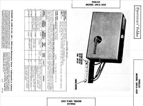 UN6-450 ; Philco, Philadelphia (ID = 831328) Car Radio