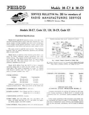 38-C7 Code 121; Philco Products Ltd. (ID = 3017641) Radio