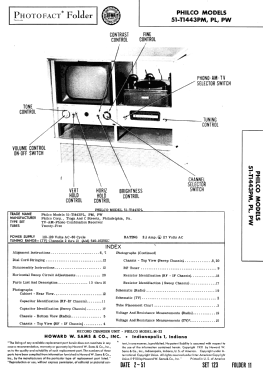 51-T1443PL; Philco, Philadelphia (ID = 2851111) Television