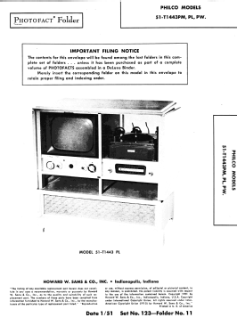 51-T1443PL; Philco, Philadelphia (ID = 2851112) Television