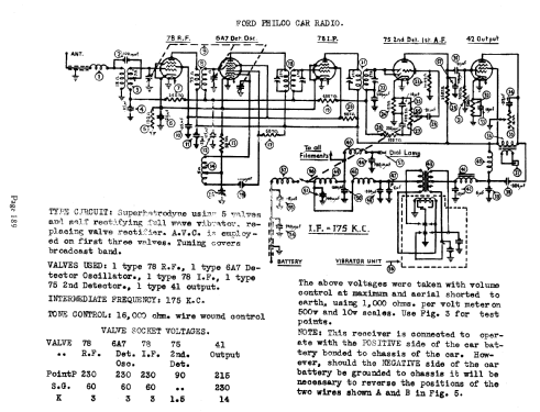 Ford Philco Ch= 83; Philco Radio & (ID = 688533) Car Radio