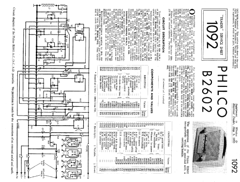 B2602; Philco Radio & (ID = 1020106) Radio