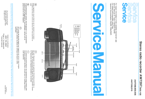 Stereo Radio Recorder AW7297 /00S / 10S; Philips; Eindhoven (ID = 2385249) Radio