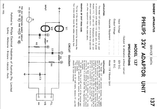 Adaptor Unit 32 V 137; Philips Australia (ID = 2172877) Power-S