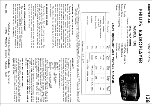 Minstrel Four 138; Philips Australia (ID = 2173235) Radio