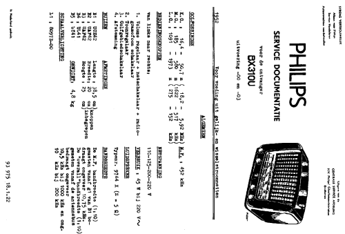 BX310U ; Philips Belgium (ID = 2381215) Radio