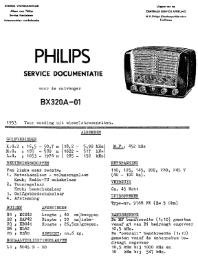 BX320A /01; Philips Belgium (ID = 2859003) Radio