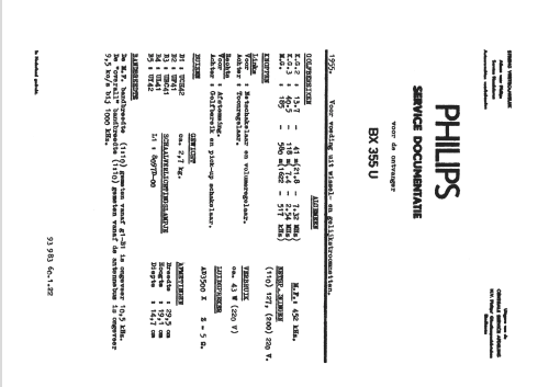 BX355U; Philips Belgium (ID = 2535916) Radio