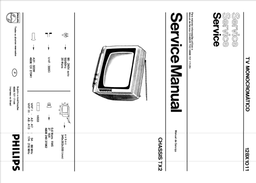 TV Monocromático 12BX1011 Ch= TX2; Philips do Brasil S. (ID = 1897835) Television