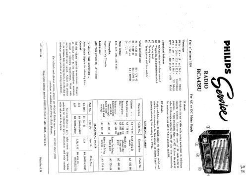 International AC/DC BCA435U; Philips; India (ID = 2020944) Radio