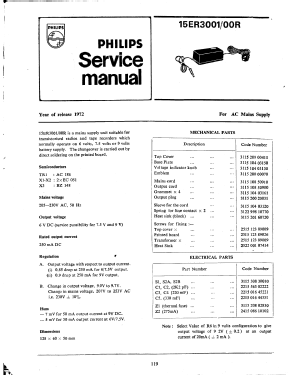 Battery Eliminator 15ER3001 /00R; Philips; Eindhoven (ID = 2723159) Power-S