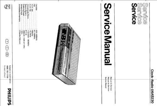 AS230 Electronic Clock Radio 06AS230; Philips do Brasil S. (ID = 2697982) Radio