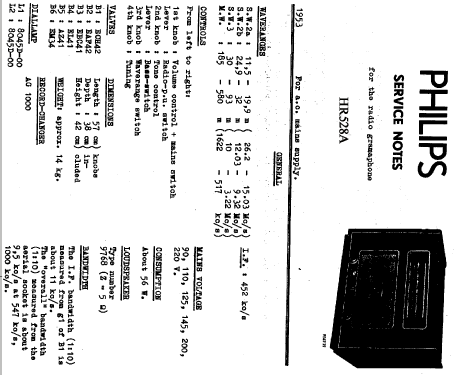 HR528-A; Philips do Brasil S. (ID = 582563) Radio