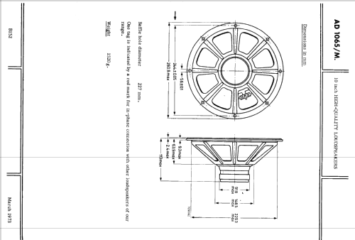 10 inch Round High Quality Loudspeaker AD1065 /M4 /M8 /M15; Philips; Eindhoven (ID = 2419459) Speaker-P