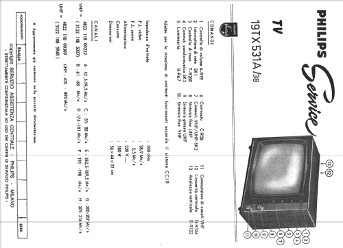 19TX531A /38; Philips; Eindhoven (ID = 1002872) Television