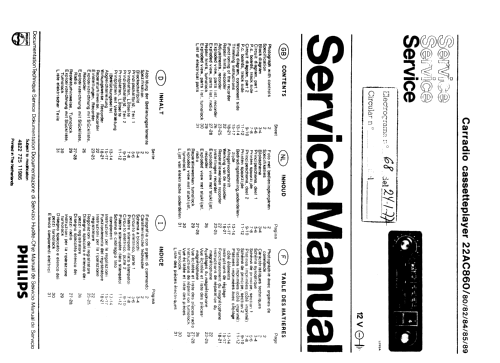 22AC860 /82; Philips; Eindhoven (ID = 1079445) Car Radio