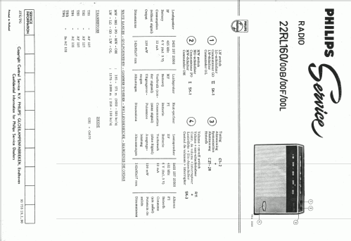 22RL160 /00B /00F /00L; Philips Belgium (ID = 1521938) Radio