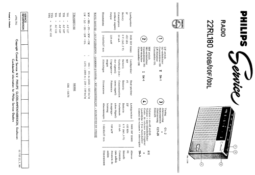 22RL180 /00B /00F /00L; Philips; Eindhoven (ID = 1523127) Radio