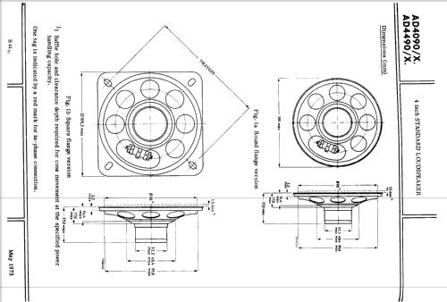 4 inch Round Standard Loudspeaker AD4090 /X8 /X15 /X400; Philips; Eindhoven (ID = 2419238) Speaker-P